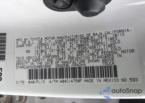 2014 Toyota Tacoma Base V6 from USA, damaged, VIN 3TMMU4FNXEM063966